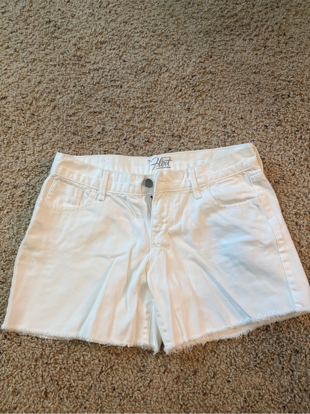 Old Navy White Denim Frayed Hem Shorts